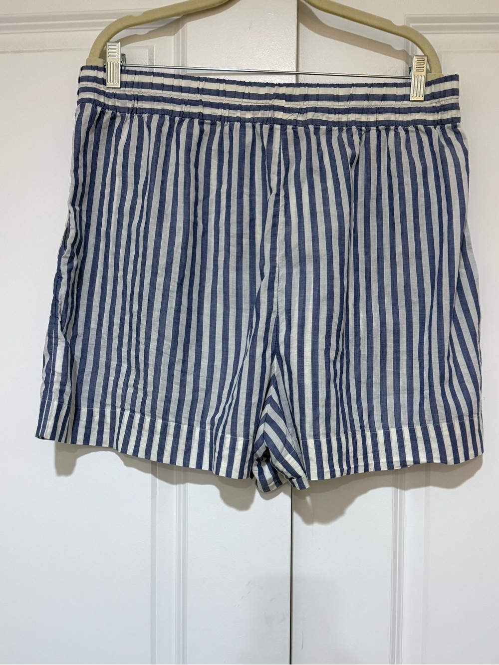 J. Crew NWOT Blue & White Cotton Voile Tunic Set in Stripe With Pockets - Picture 9 of 10